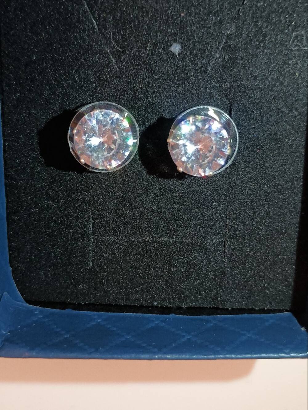 Classic Moissanite Style Stud Earrings Silver